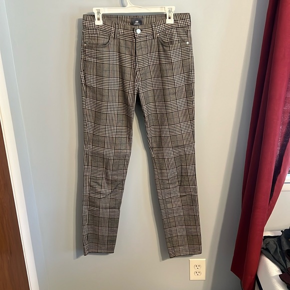 H&M mens skinny fit plaid pants size 30 waist - Picture 1 of 3